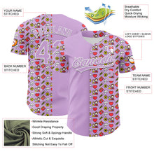 Load image into Gallery viewer, Custom Light Purple White 3D Pattern Design Father&#39;s Day Family Love Authentic Baseball Jersey
