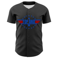 Load image into Gallery viewer, Custom Olive Thunder Blue-Red 3D Pattern Design Father&#39;s Day Top Dad Authentic Baseball Jersey
