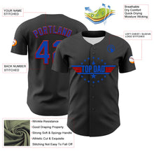 Load image into Gallery viewer, Custom Olive Thunder Blue-Red 3D Pattern Design Father&#39;s Day Top Dad Authentic Baseball Jersey
