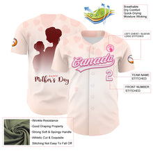 Load image into Gallery viewer, Custom Cream White-Pink 3D Pattern Design Mother&#39;s Day Family Love Authentic Baseball Jersey
