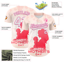 Load image into Gallery viewer, Custom Cream White-Pink 3D Pattern Design Mother&#39;s Day Family Love Authentic Baseball Jersey
