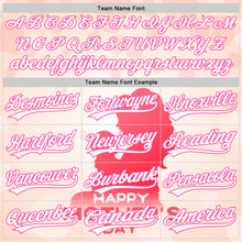 Load image into Gallery viewer, Custom Cream White-Pink 3D Pattern Design Mother&#39;s Day Family Love Authentic Baseball Jersey
