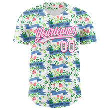 Load image into Gallery viewer, Custom White Pink 3D Pattern Design Mother&#39;s Day Flower Authentic Baseball Jersey
