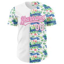 Load image into Gallery viewer, Custom White Pink 3D Pattern Design Mother&#39;s Day Flower Authentic Baseball Jersey
