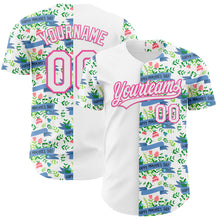Load image into Gallery viewer, Custom White Pink 3D Pattern Design Mother&#39;s Day Flower Authentic Baseball Jersey
