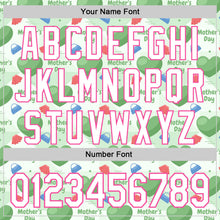 Load image into Gallery viewer, Custom Green White-Pink 3D Pattern Design Mother&#39;s Day Love Authentic Baseball Jersey
