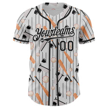 Load image into Gallery viewer, Custom White Black Comic Doodle Ballgame 3D Pattern Design Authentic Baseball Jersey
