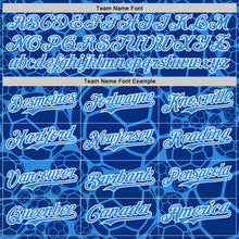 Load image into Gallery viewer, Custom Electric Blue White Comic Doodle Ballgame 3D Pattern Design Authentic Baseball Jersey
