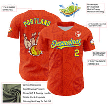 Load image into Gallery viewer, Custom Orange Light Yellow-Electric Blue Comic Doodle Ballgame 3D Pattern Design Authentic Baseball Jersey
