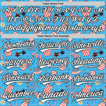Load image into Gallery viewer, Custom Sky Blue White-Black 3D Hawaii Beach Authentic Baseball Jersey
