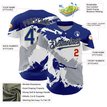 Load image into Gallery viewer, Custom Royal Gray Old Gold-Red 3D El Salvador El Salvadoran Flag Authentic Baseball Jersey
