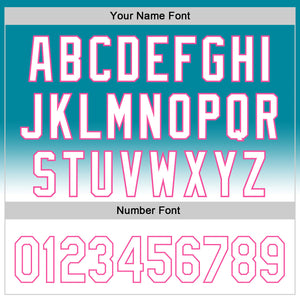 Custom Teal White-Pink 3D Pattern Design Gradient Mother's Day Love And Flower Authentic Baseball Jersey