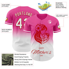 Load image into Gallery viewer, Custom Pink White-Red 3D Pattern Design Gradient Mother&#39;s Day Family Love Authentic Baseball Jersey
