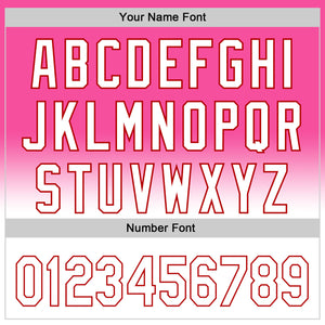Custom Pink White-Red 3D Pattern Design Gradient Mother's Day Family Love Authentic Baseball Jersey