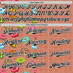 Custom Brown Black-White 3D Pattern Design Foodie Food Dessert Doughnut Authentic Baseball Jersey