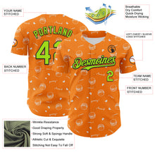 Load image into Gallery viewer, Custom Bay Orange Neon Green-Black 3D Pattern Design Foodie Fast Food Burger Authentic Baseball Jersey
