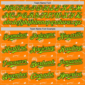 Custom Bay Orange Neon Green-Black 3D Pattern Design Foodie Fast Food Burger Authentic Baseball Jersey