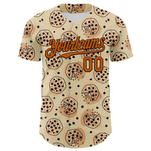 Load image into Gallery viewer, Custom Cream Texas Orange-Brown 3D Pattern Design Foodie Food Snack Chocolate Cookie Authentic Baseball Jersey

