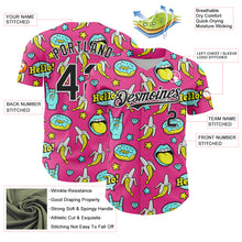 Load image into Gallery viewer, Custom Pink Black-White 3D Pattern Design Funny Cartoon Food Donut And Fruit Banana Authentic Baseball Jersey
