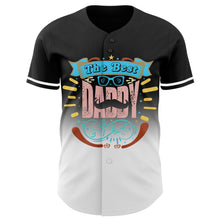 Load image into Gallery viewer, Custom Black White 3D Pattern Design Father&#39;s Day Fade Authentic Baseball Jersey
