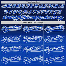 Load image into Gallery viewer, Custom Navy Thunder Blue-White 3D Pattern Design Father&#39;s Day Family Love Fade Authentic Baseball Jersey
