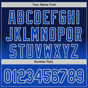 Custom Navy Thunder Blue-White 3D Pattern Design Father's Day Family Love Fade Authentic Baseball Jersey