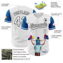 Load image into Gallery viewer, Custom White Thunder Blue-Black 3D Pattern Design Father&#39;s Day Family Love Authentic Baseball Jersey
