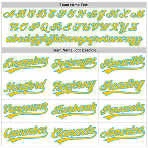 Custom White Yellow-Sky Blue 3D Pattern Design Father's Day Family Love Authentic Baseball Jersey
