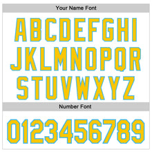Load image into Gallery viewer, Custom White Yellow-Sky Blue 3D Pattern Design Father&#39;s Day Family Love Authentic Baseball Jersey
