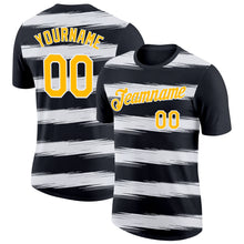 Load image into Gallery viewer, Custom Black Gold-White 3D Esports Performance T-Shirt
