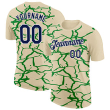 Load image into Gallery viewer, Custom Cream Navy-Grass Green 3D Esports Performance T-Shirt
