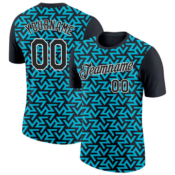 Custom Black Lakes Blue-White 3D Esports Performance T-Shirt