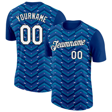 Custom US Navy Blue Royal-Lakes Blue 3D Esports Performance T-Shirt