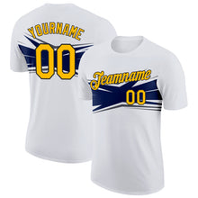 Load image into Gallery viewer, Custom White Gold Navy Gray-Black 3D Esports Performance T-Shirt
