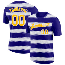 Load image into Gallery viewer, Custom Dark Purple Gold-White 3D Esports Performance T-Shirt
