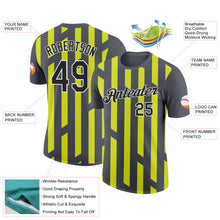 Load image into Gallery viewer, Custom Steel Gray Black-Neon Yellow 3D Esports Performance T-Shirt
