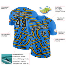 Load image into Gallery viewer, Custom Powder Blue Black-Gold 3D Esports Performance T-Shirt
