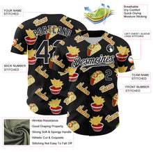 Load image into Gallery viewer, Custom Black White 3D Mexican Festival Nachos And Tacos Cinco de Mayo Authentic Baseball Jersey
