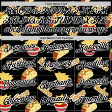 Load image into Gallery viewer, Custom Black White 3D Mexican Festival Nachos And Tacos Cinco de Mayo Authentic Baseball Jersey
