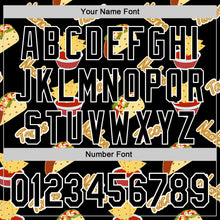 Load image into Gallery viewer, Custom Black White 3D Mexican Festival Nachos And Tacos Cinco de Mayo Authentic Baseball Jersey
