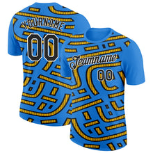 Load image into Gallery viewer, Custom Powder Blue Black-Gold 3D Esports Performance T-Shirt
