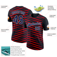 Load image into Gallery viewer, Custom Black Navy-Fire Red 3D Esports Performance T-Shirt
