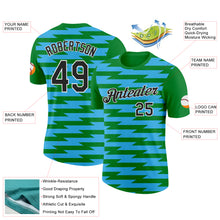 Load image into Gallery viewer, Custom Grass Green Black-Sky Blue 3D Esports Performance T-Shirt
