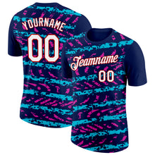 Load image into Gallery viewer, Custom Navy Lakes Blue Deep Pink-Red 3D Esports Performance T-Shirt

