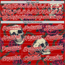 Load image into Gallery viewer, Custom Red White 3D Mexican Festival Skull And Flower Cinco de Mayo Authentic Baseball Jersey
