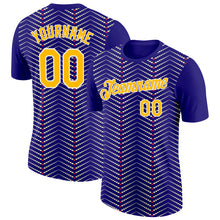Load image into Gallery viewer, Custom Dark Purple Gold Cream Red-White 3D Esports Performance T-Shirt
