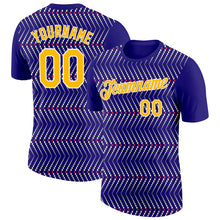 Load image into Gallery viewer, Custom Dark Purple Gold Cream Red-White 3D Esports Performance T-Shirt
