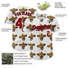 Load image into Gallery viewer, Custom White Red-Black 3D Mexican Festival Skull With Sombrero Cinco de Mayo Authentic Baseball Jersey
