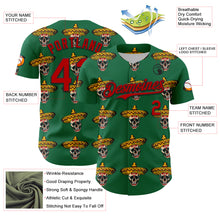 Load image into Gallery viewer, Custom Kelly Green Red-Black 3D Mexican Festival Skull With Sombrero Cinco de Mayo Authentic Baseball Jersey
