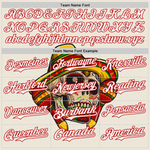 Load image into Gallery viewer, Custom Cream White-Red 3D Mexican Festival Skull With Sombrero Cinco de Mayo Authentic Baseball Jersey
